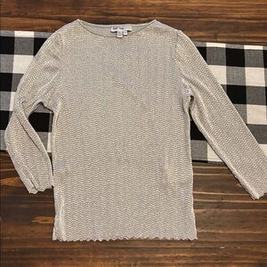 Lanalee vintage silver stretch blouse small